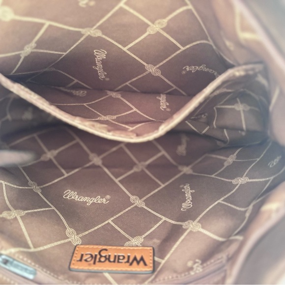Wrangler Brown Leather Women's shoulder Bag Crossbody Fall - Picture 4 of 5